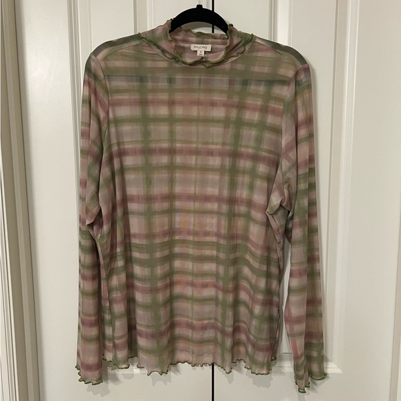 Pilcro Anthropology Mesh Pattern Turtleneck Top - Picture 2 of 4